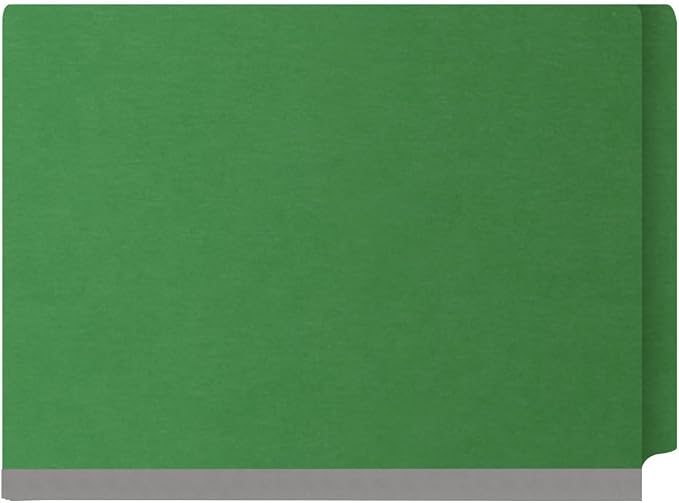 25 Pt. Pressboard Classification Folders, Full Cut End Tab, Letter Size, 2 Dividers, Moss Green (Box of 10) - Image 3