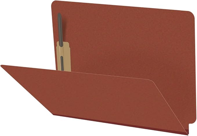25 Pt. Pressboard Classification Folders, Full Cut End Tab, Letter Size, No Dividers, Brick Red (Box of 25) by Ecom+Folders