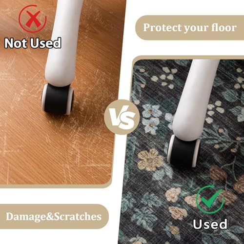 chakme Office Chair Mat for Hardwood Floor, 72"x48" Easy Glide Computer Desk Mat Protector for Rolling Chair Under Desk Rug Nonslip Backing, Machine Wash, (Floral) - Image 4