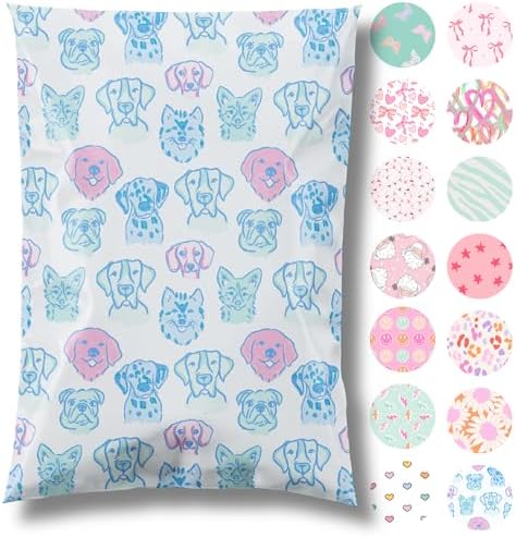 Pretty Package Store Poly Mailer 6x9, Pretty Pups, 100 Pack by PrettyPackageStore