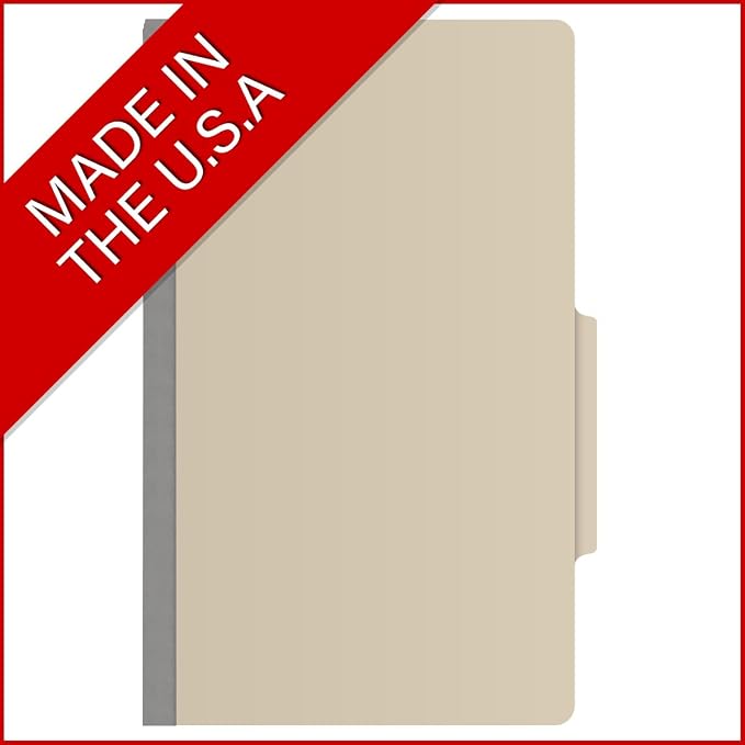 25 Pt. Pressboard Classification Folders, 2/5 Cut ROC Top Tab, Legal Size, 1 Divider, Manila (Box of 10) - Image 5