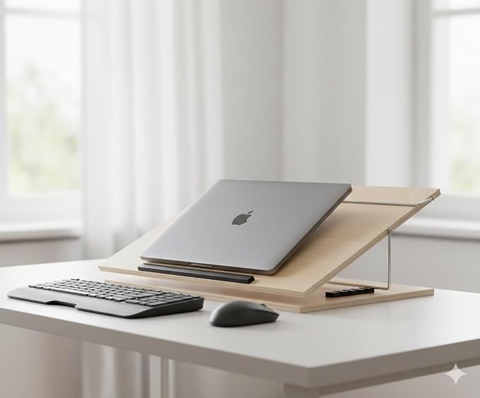 Writing Table top Small Size 12 * 16 inch 10 mm Thick Adjustable Wooden Drawing Board, Light Beech Color - Image 2
