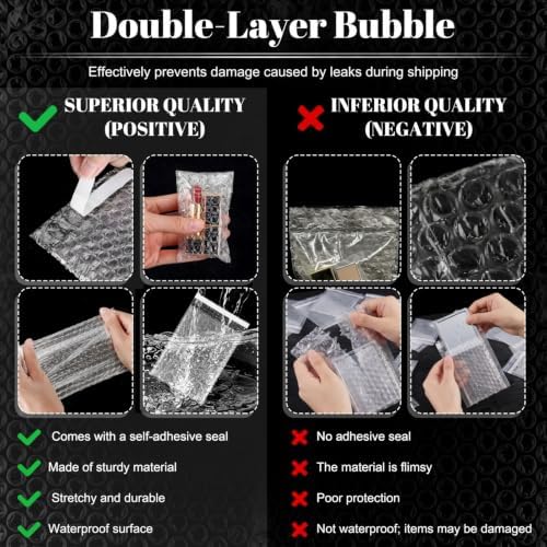 Frienda 150 Pcs Self Adhesive Bubble Bags Packing Pouches, 2" X 3.15" - Image 4