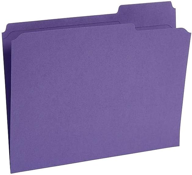 Staples Reinforced File Folders, 1/3-Cut Tab, Letter Size, Purple, 100/Box (ST508945-CC) - Image 3