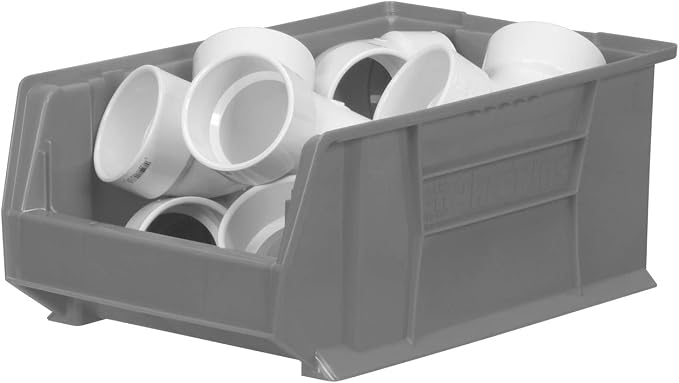 Akro-Mils 30281 Super-Size AkroBins Plastic Storage Bins, Space-Saving Stackable Bins for Garage, Classroom, Warehouse Organization, 20" L x 12" W x 8" H, Grey, 3-Pack - Image 5