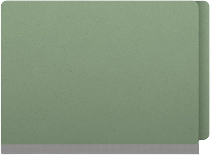 End Tab Pressboard Folders, Letter Size, 2" exp, Fasteners Pos #1 & #3, Green (Box of 25) - Image 3