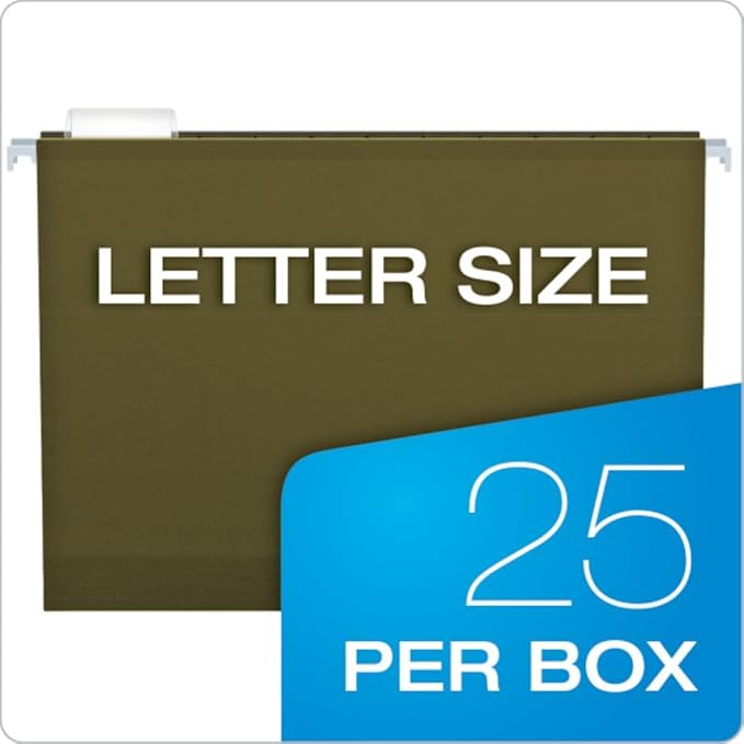 Pendaflex Extra Capacity Reinforced Hanging File Folders, 2", Letter Size, Standard green, 1/5 Cut, 25/BX (04152X2) - Image 5
