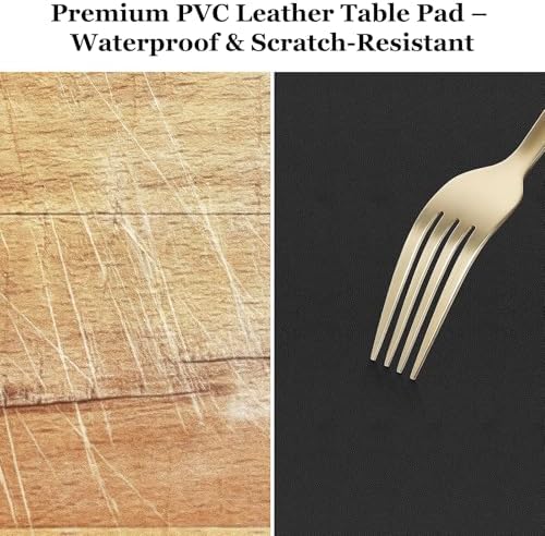 Warmstar Leather Table Cover 40 x 78 Inch, 1.8MM Thick PVC Table Protector Waterproof, Desk Cover Protector Non-Slip Desk Pad for Kitchen, Dresser, Gaming Desk,Dining Room Table - Image 4