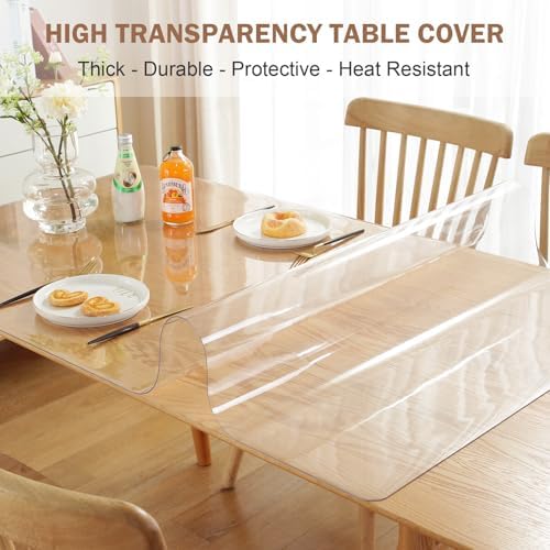 LovePads Clear Table Cover Protector 28 x 48 Inch, 2mm Thick Plastic Mat - Image 2