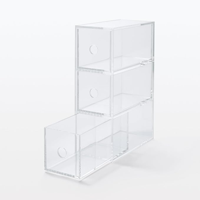 Muji Acrylic 3-Drawer Storage Box, 8.7 cm Width x 17 cm Depth x 25.2 cm Height - Image 4