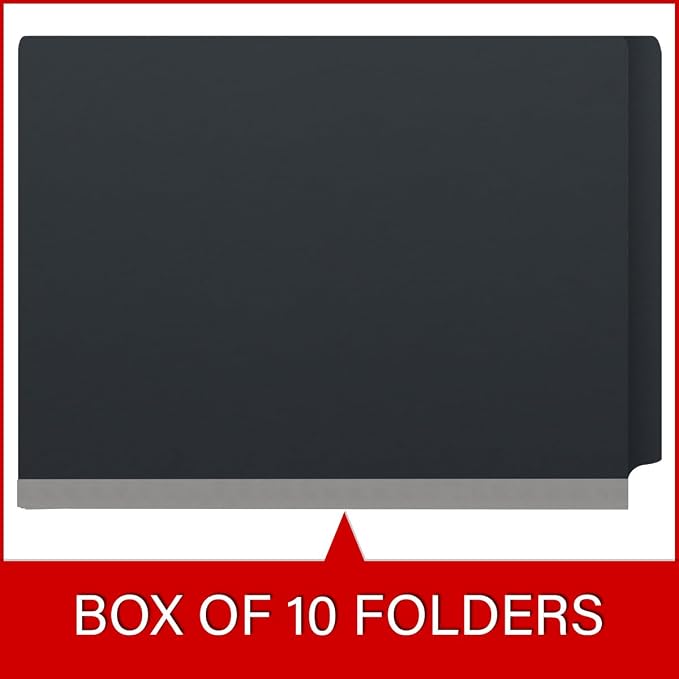 Pressboard Classification Folders, Full Cut End Tab, Letter Size, 1 Divider, Black (Box of 10) - Image 6