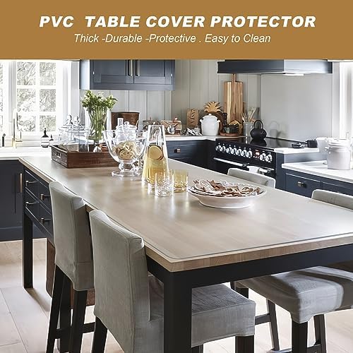 Vicwe Clear Table Cover Protector, 42x72 Inch Single-Sided Frosted Desk Mat - Image 3