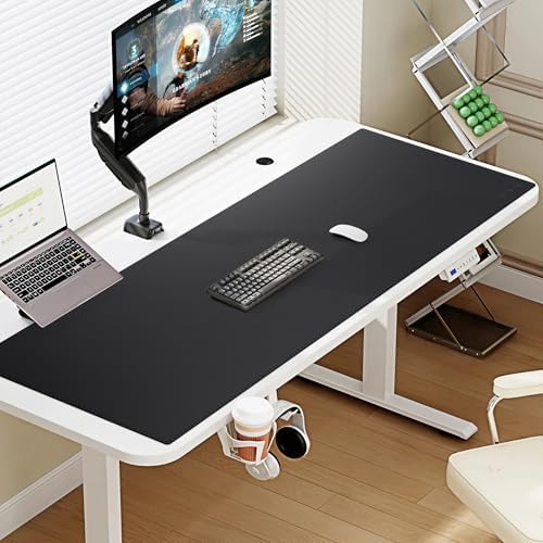 Cacoy 48"x20" Leather Desk Pad Blotter, Waterproof Desk Mat Protector,Black - Image 4