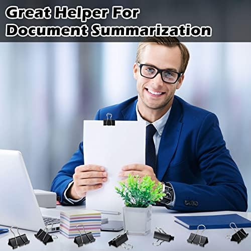 Yexiya 300 Pcs Medium Binder Clips, 1.25 Inch Paper Clamps, Black - Image 6