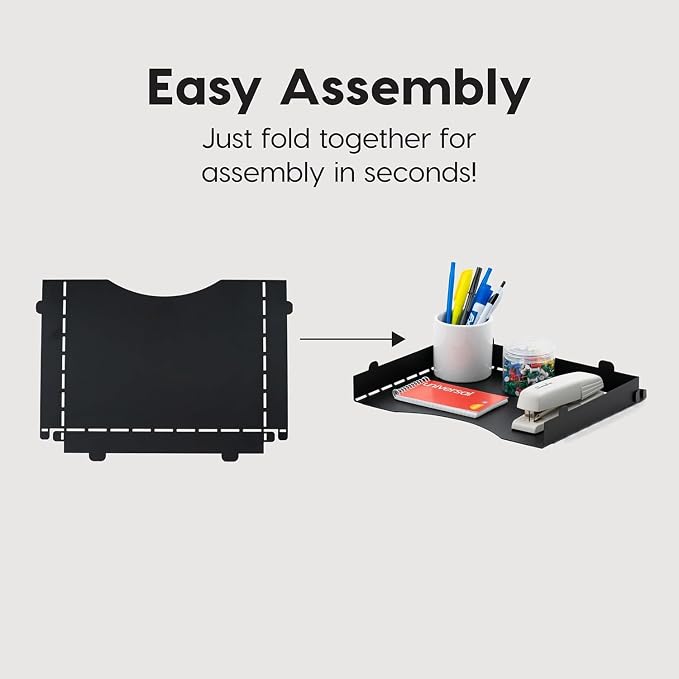 IRIS USA 4-Pack Stackable Metal Letter Tray Organizer, Black | Sort paperwork, documents, and office essentials with stackable trays designed for desks and workspaces - Image 4