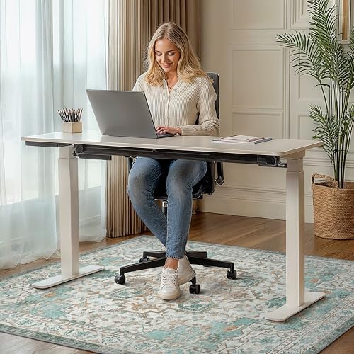 48"x60" Office Chair Mat for Hardwood Floor, Non-Slip Washable Cyan - Image 2