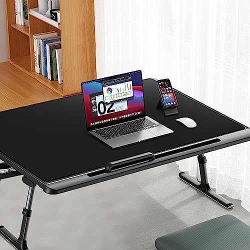 Cacoy 40"x24" Leather Desk Pad Blotter, Non-Slip Waterproof Desk Mat, Black - Image 4