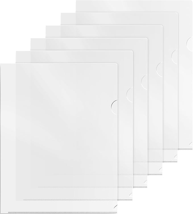 Dunwell Clear Folders for Documents, Plastic 8.5x11 File Sleeves, 6 Pack | Document Protection, Filing, Storage, Organization, Transparent Pockets, Durable Letter Size Holder - Image 9
