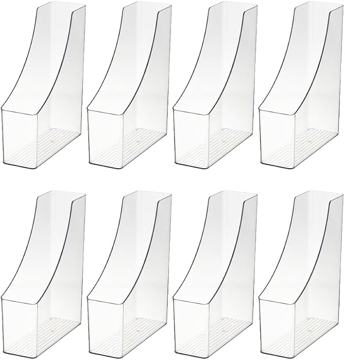YBM HOME Vertical File Bins Organizer Closed Front Design for Safe Storage for Files, Documents, and Magazines, Ideal for Home Office, Work Desktops, or School, Medium, 1264-8 by YBMHome