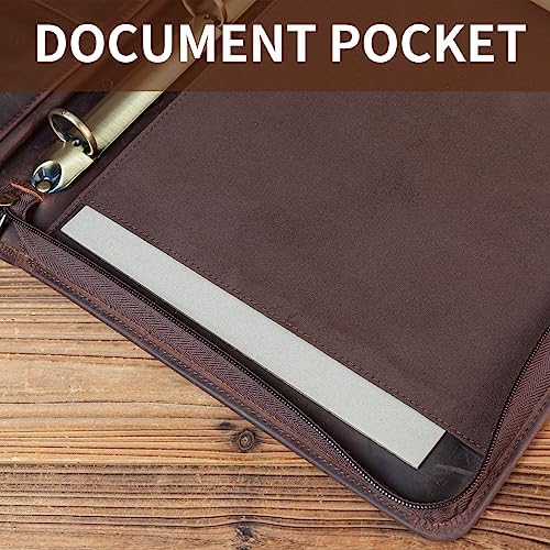 YIWEN Personalized Leather 3 Ring Binder Portfolio for 8.5 x 11” Notepad - Image 5