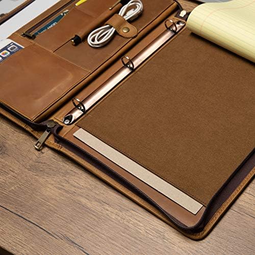 YIWEN Personalized Leather 3 Ring Binder Portfolio for 8.5 x 11” Notepad - Image 5