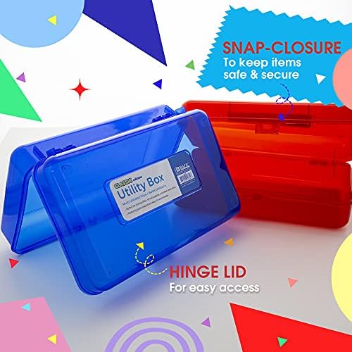 BAZIC PRODUCTS Classic Multipurpose Pencil Box, Stackable, 4-Set - Image 5