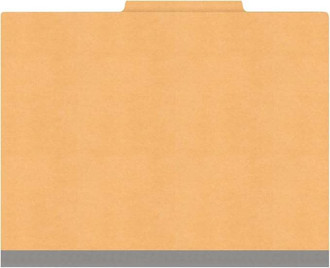 Heavy Duty End Tab Color Folders, 2/5 Cut ROC Top Tab, Letter Size, 1 Divider, Gold (Box of 10) - Image 3