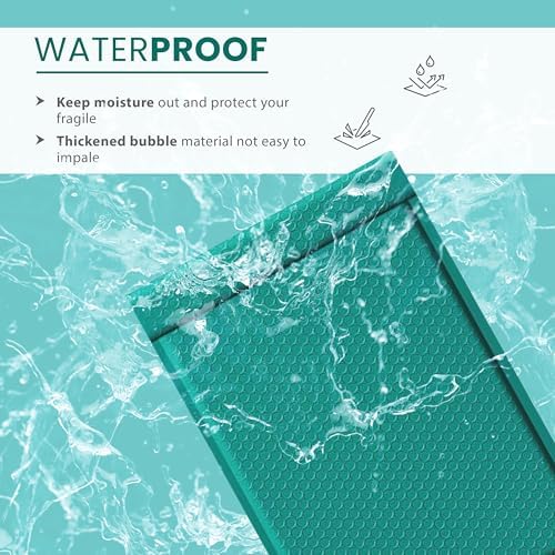 Green Bubble Mailers 10.5x16, Self Seal Poly Padded Envelopes #5, 100 Pack - Image 5