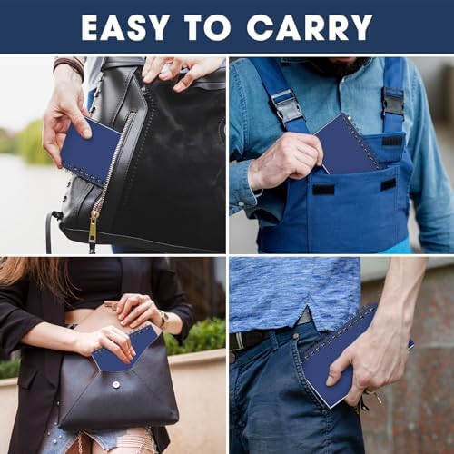 Jutom 4 Pcs Small Spiral Notebook Memo Pad 3x5, Dark Blue - Image 5