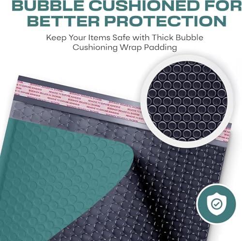 Green Bubble Mailers 10x13, Self Seal Poly Padded Envelopes, 100 Pack Bulk - Image 5