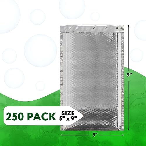 Metallic Bubble Mailers, Silver Glossy Padded Envelopes 7.25 x 11 Inches, Cushion Bubble Shipping Bags, Self Seal Mailing Envelopes, Pack of 100 - Image 2