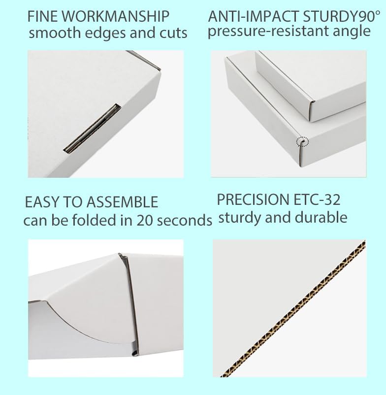 10x5x3 inch White Shipping Boxes for Small Business- Set of 25 - Image 2