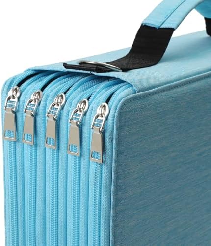 600-Slot Colored Pencil Case, 5-Layer Zipper with Shoulder strap and Handle - Image 5