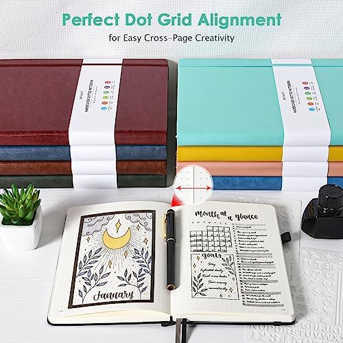 5 Pack Bullet Dotted Notebook Bulk, A5, 312 Numbered Pages Dot Journal Set - Image 6