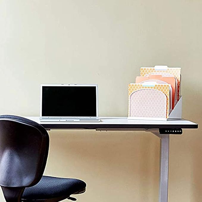 Safco Onyx Mesh 8 -Tier Vertical Desktop Organizer | Steel Mesh Construction | Portable Tabletop Organizer | White Powder Coat Finish | Space Saving Design for Home Office & Classroom - Image 3