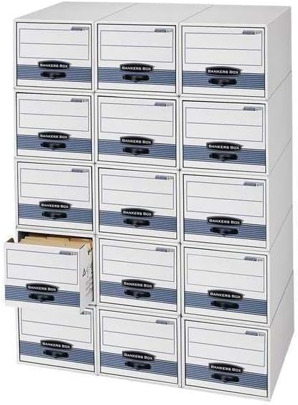 Bankers Box 00311 Stor/drawer Steel Plus Storage Box, Letter, White/blue, 6/carton - Image 3