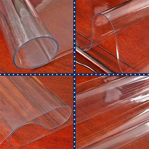 Clear Table Protector Wood Furniture Clear Plastic Tablecloths Wipeable Protective Desk Cover PVC Vinyl Dining Tabletop Protection Pad Mat Easy Clean Heat Water Resistant Table Mats 42 x 86 Inch - Image 4