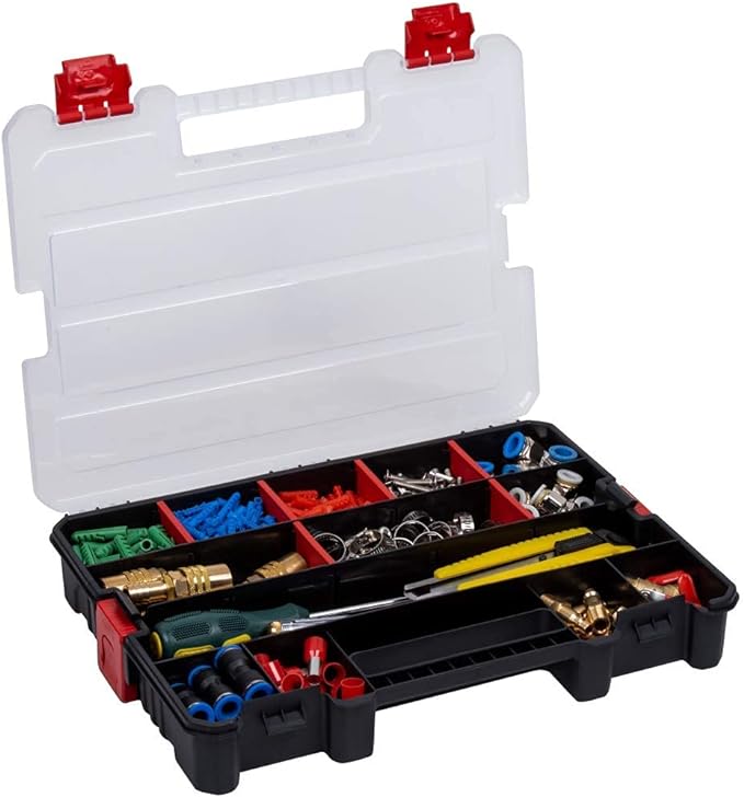 7-Pack Organizer Set – Multi-Size Storage Boxes with Removable Dividers – Hardware, Screw, Craft, and Small Parts Case System for Garage, Workshop, or On-the-Go Kits - Image 5