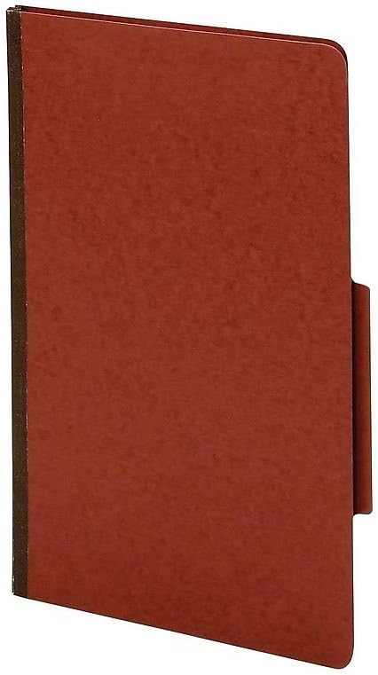 Staples 60% Recycled Pressboard Classification Folder, 2-Dividers, 2.5" Expansion, Legal Size, Brick Red, 20/Box - Image 2