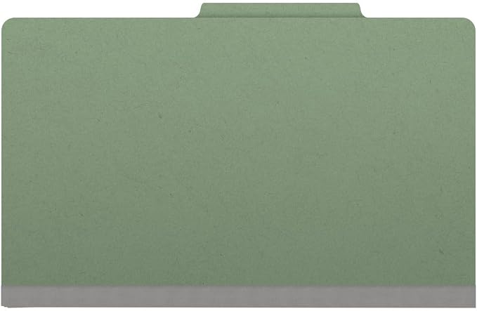 Top Tab Pressboard Folders, Legal Size, 2" exp, Fasteners Pos #1 & #3, Green (Box of 25) - Image 3