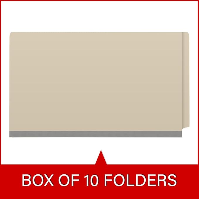 Ecom Folders Top Tab Pressboard Classification Folders | Legal Size 18 Pt Stock with 1 Divider | 2/5 Cut ROC Tab for Medical & Office Filing | 4 Filing Sections | Manila, Box of 10 - Image 6
