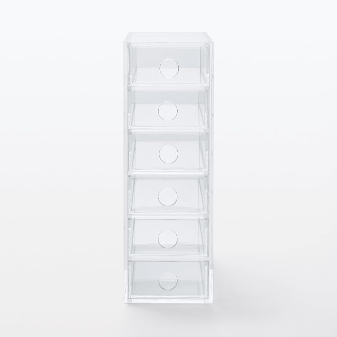 Muji Acrylic 6-Drawer Storage Box, 8.7 cm Width x 17 cm Depth x 25.2 cm Height - Image 3