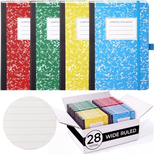 Laumoi 28 Pack A5 PU Leather Lined Notebook Journal, Classic Color,Marble by Unknown