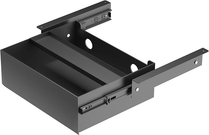 Under Desk Drawer(15.2''x10''x4'') with Sliding Pencil Tray, Desk Mounted Sliding Pull-out Drawer for Office Desk Drawer Attachment, Extra Storage Organizer for Sit Stand Workstation by GAXOMO