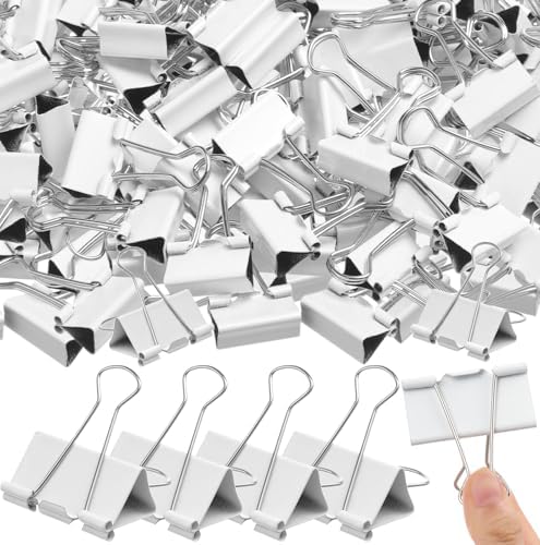 Jetec Extra Large Binder Clips Bulk 2 Inch Metal Jumbo Binder Clips Office Supplies Paper Clamps for Teachers Students Office Business Supplies(White,200 Pcs) by Jetec