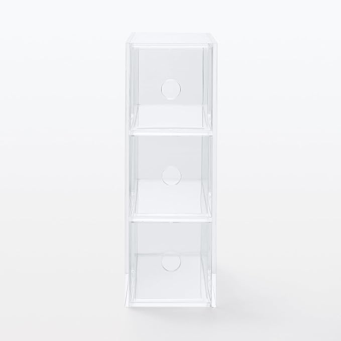 Muji Acrylic 3-Drawer Storage Box, 8.7 cm Width x 17 cm Depth x 25.2 cm Height - Image 3