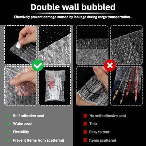 Frienda 300 Pcs Self Adhesive Bubble Bags Packing Pouches, 2" X 3.15" - Image 3