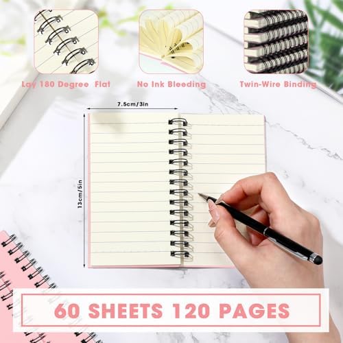 Jutom 18 Pcs Small Spiral Notebook Memo Pad 3x5, Pink - Image 2