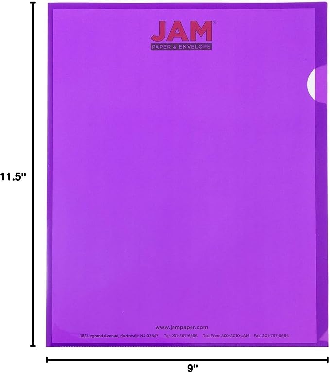 JAM PAPER Plastic Sleeves - Letter Size - 9 x 11 1/2 - Purple Project Pockets - 120 Bulk Page Protectors/Pack - Image 4