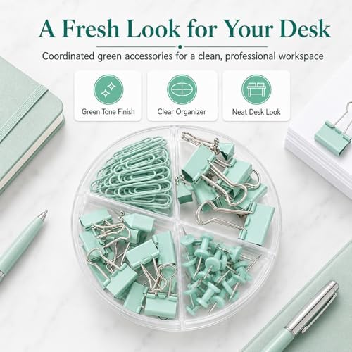 Paper Clips Binder Push Pin Set, Assorted Sized Binder Clips - Image 2